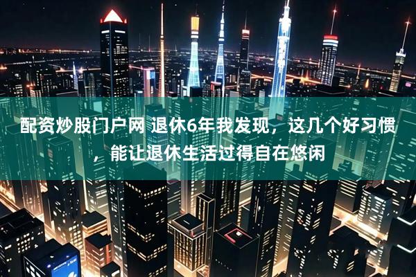 配资炒股门户网 退休6年我发现，这几个好习惯，能让退休生活过得自在悠闲
